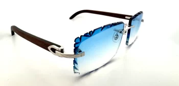 Cartier CT0052O-004 (Wood) DC Sky Blue