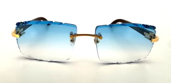 Cartier CT0052O-005 (Wood) DC Sky Blue