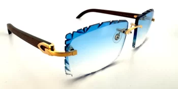 Cartier CT0052O-005 (Wood) DC Sky Blue