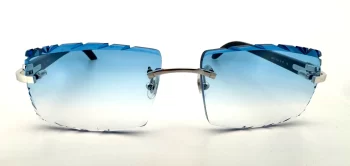 Cartier CT0052O-007 (Wood) DC Sky Blue