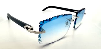 Cartier CT0052O-007 (Wood) DC Sky Blue