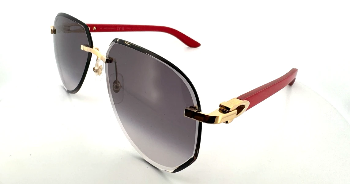 Cartier CT0440s 003 Red Wood Sunglasses Kerrisdale Optical